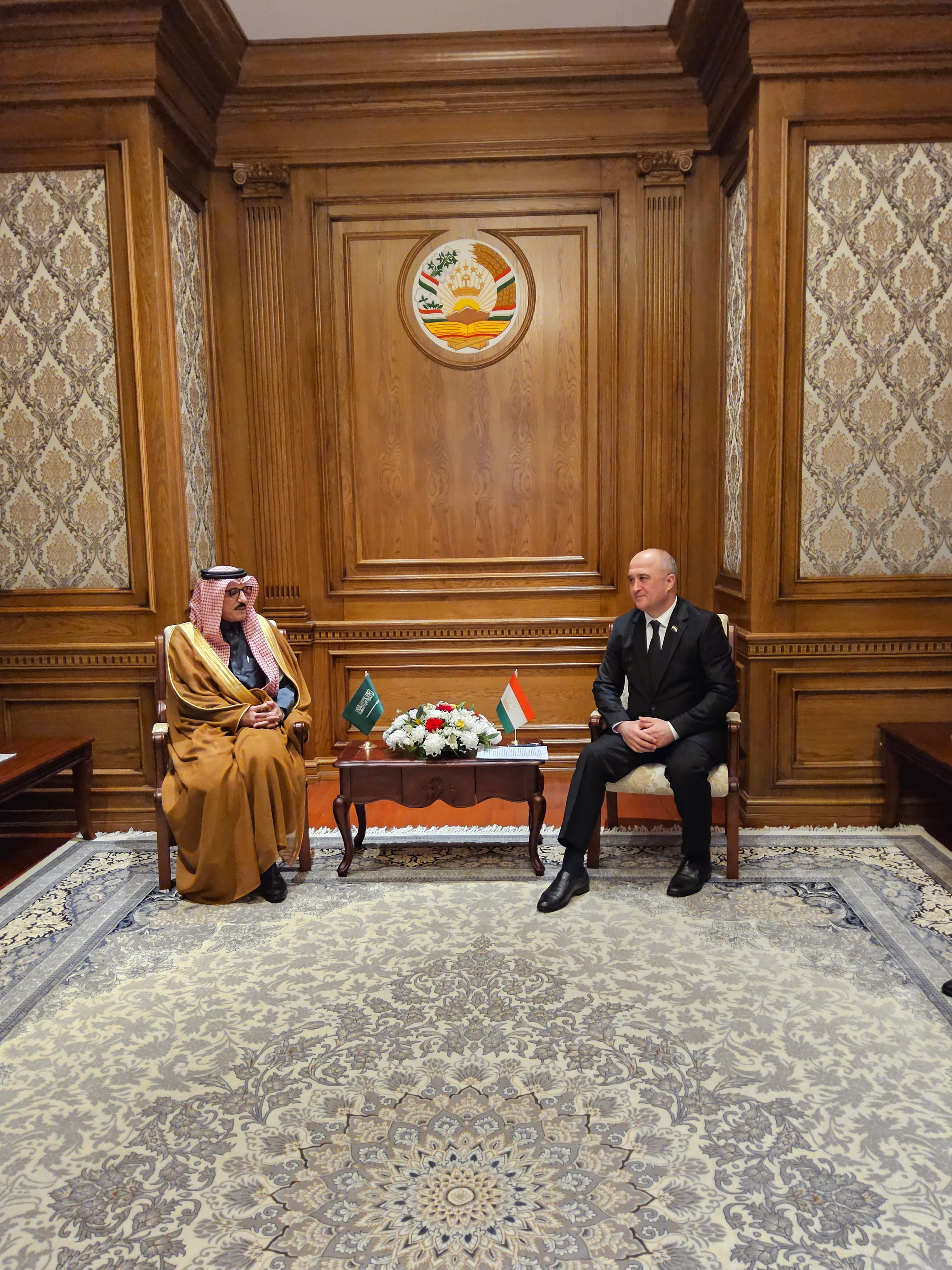 Meeting of the Chairman of the Majlisi Namoyandagon of the Majlisi Oli of the Republic of Tajikistan, Faizali Idizoda, with the Ambassador Extraordinary and Plenipotentiary of the Kingdom of Saudi Arabia to the Republic of Tajikistan, Walid bin Abdulrahman Al-Reshaidan