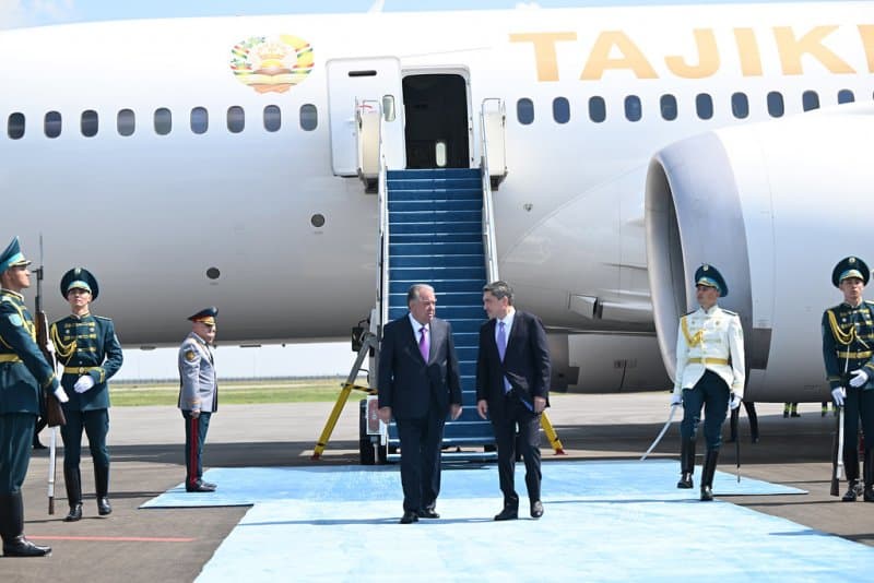 President of the Republic of Tajikistan Emomali Rahmon Arrives in Astana, Republic of Kazakhstan
