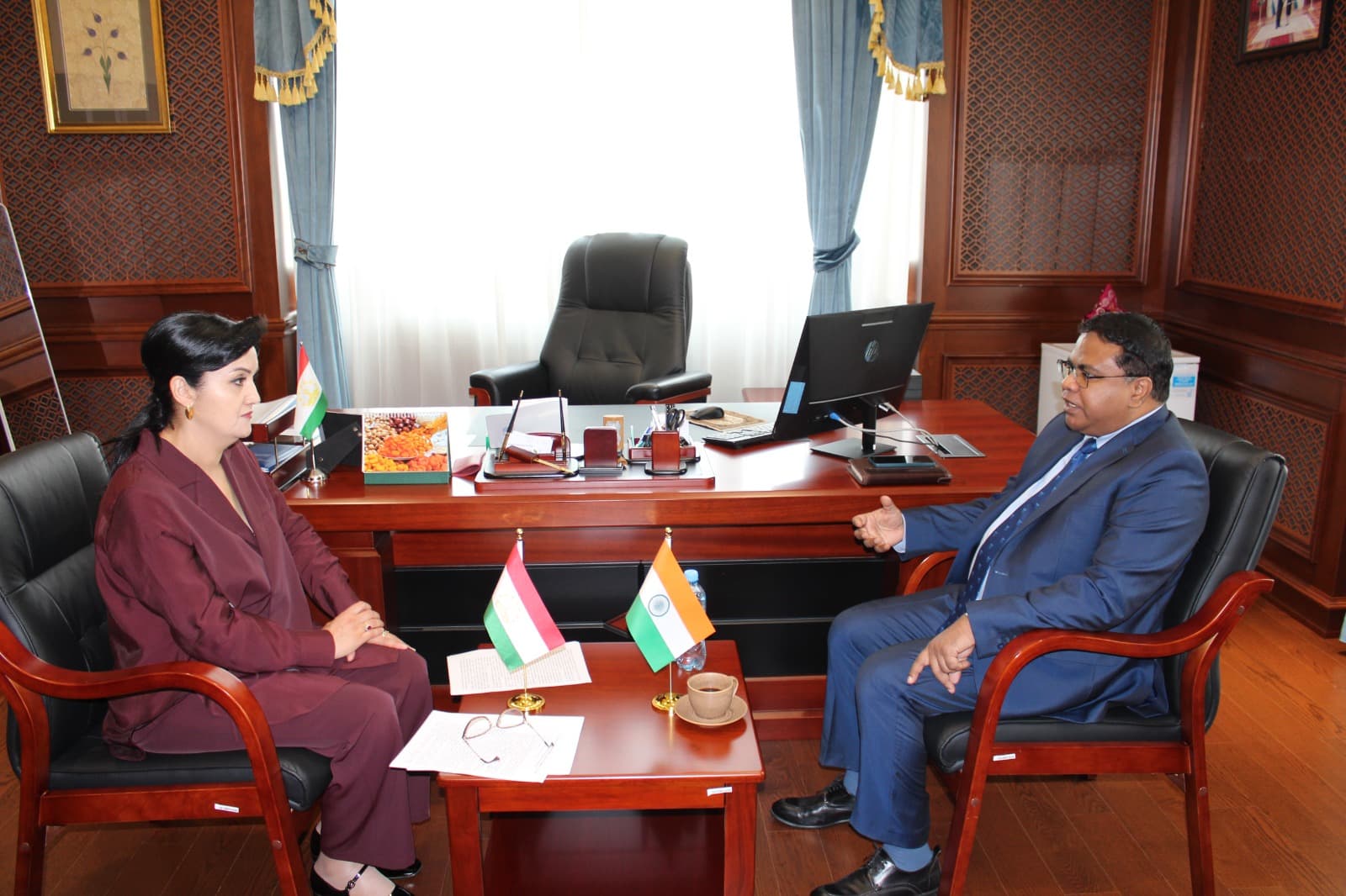 Meeting between the Deputy Minister of Economic Development and Trade of the Republic of Tajikistan and the Ambassador of the Republic of India to the Republic of Tajikistan