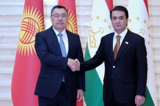 Meeting of Honorable Rustami Emomali with Honorable Sadyr Japarov